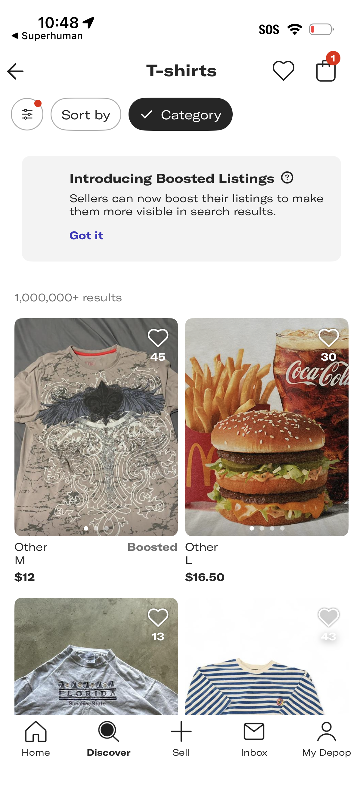 depop search screenshot